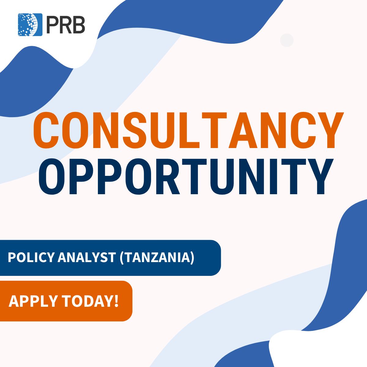 PRBdata's tweet photo. Hiring: Policy Analyst Consultant (Tanzania) — support a policy alignment assessment for Tanzania Development Vision 2050.  

Apply by Aug 21.

🔗 Details:  https://t.co/S63J9hEias https://t.co/qPNVSucXJ5