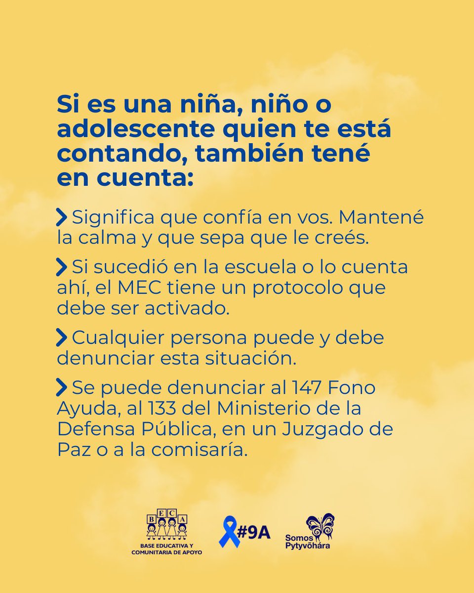BECAparaguay's tweet photo. La solidaridad empieza con escuchar, creer y acompañar. Acá compartimos info que podría ser muy importante si alguien te cuenta que es sobreviviente de violencia sexual. Compartí para que más personas reflexionen sobre este tema.

#9DeAgosto #SolidaridadYResarcimiento #9A #9Apy https://t.co/dK04copSIF