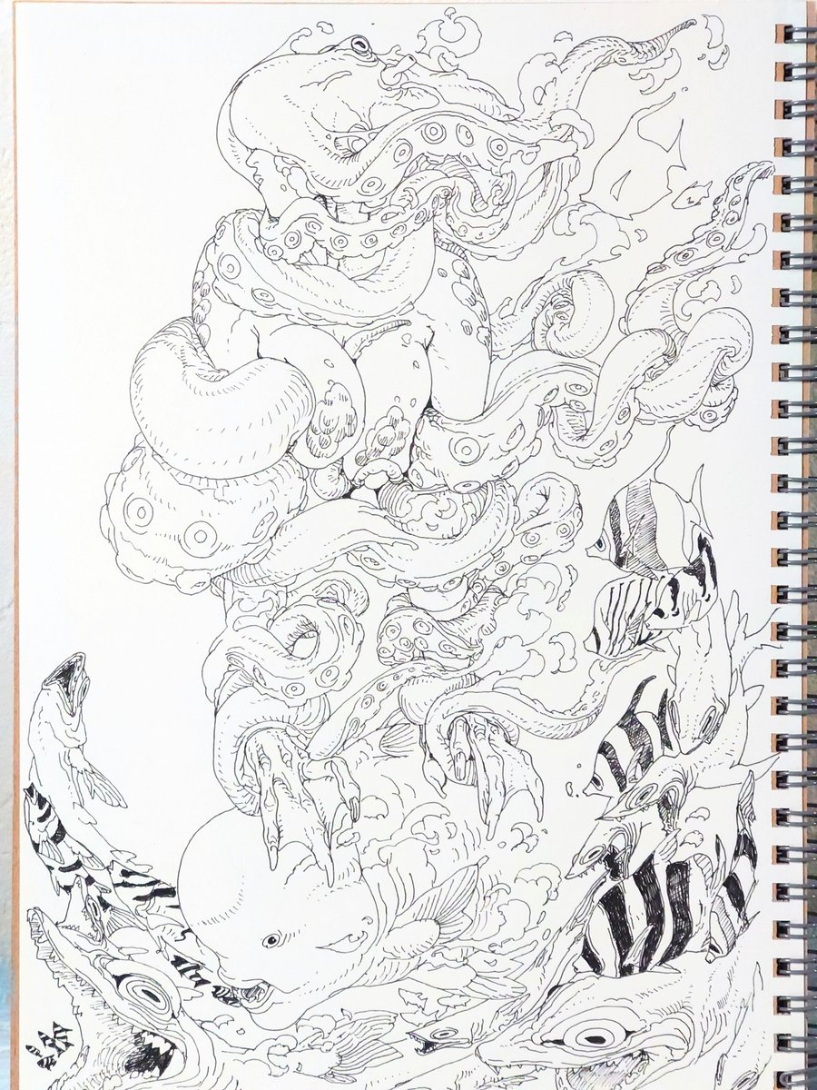 okinawanogori's tweet photo. 細ペン1。 https://t.co/jbEoN829pO