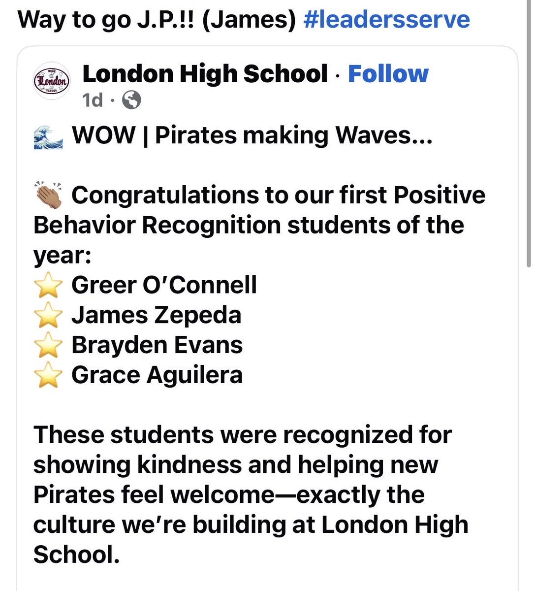 Paul_Zepeda's tweet photo. So proud of these students. Especially my son. @JP_Zepeda40! #LeadersLead #LeadersServe Doing the right thing because it's the right thing to do!

@CoachSmith_A61 
@kyle_cathers 
@arnoldzuniga18 
@SaritaRG09 
@cclondonpirates 
#ClassOf2027
#LondonPirates https://t.co/sQlghcXlIE