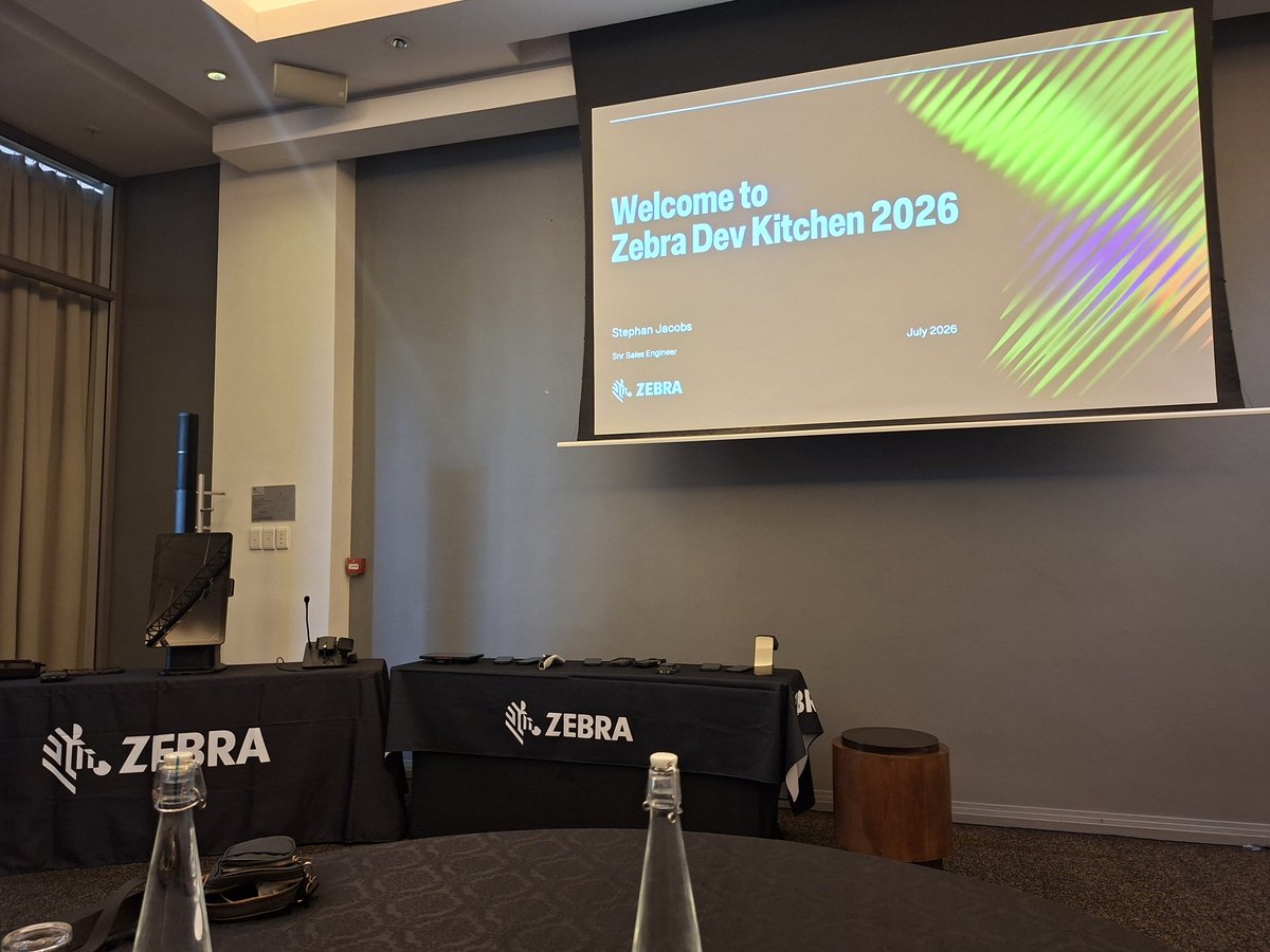 adpead's tweet photo. The @ZebraTechnology Dev Kitchen is kicking off in Cape Town. A very informative day of all things Android and rugged mobile computers, barcode scanners, thermal printers, and RFID. ๐
#zebradevkitchen #devkitchen #zebra #Android #iot #dotnetmaui #mobile #industrial #mvpbuzz https://t.co/LkvoMBJCLy