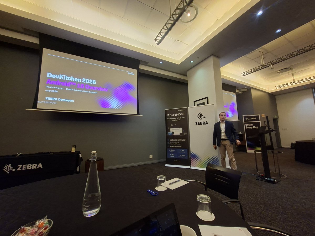 adpead's tweet photo. The @ZebraTechnology Dev Kitchen is kicking off in Cape Town. A very informative day of all things Android and rugged mobile computers, barcode scanners, thermal printers, and RFID. ๐
#zebradevkitchen #devkitchen #zebra #Android #iot #dotnetmaui #mobile #industrial #mvpbuzz https://t.co/LkvoMBJCLy
