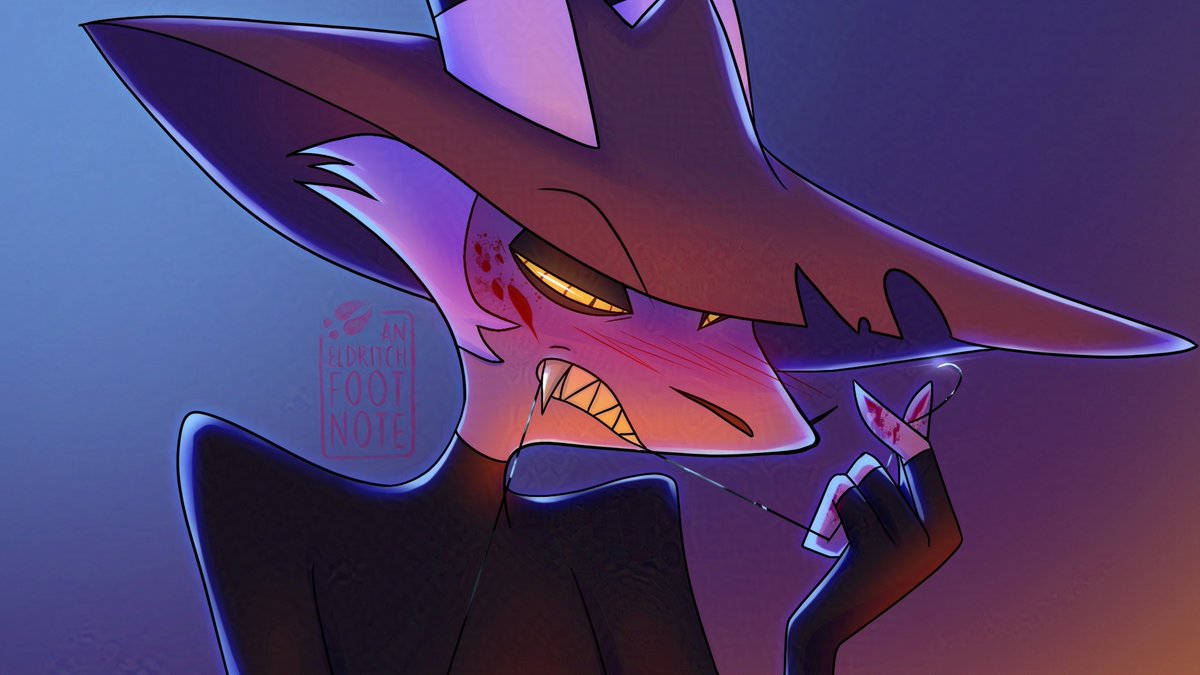 AnEldritchNote's tweet photo. He looks angry but trust that that is just what he looks like when he's flustered 🖤

#helluvaboss #striker https://t.co/jN6YP68f7G