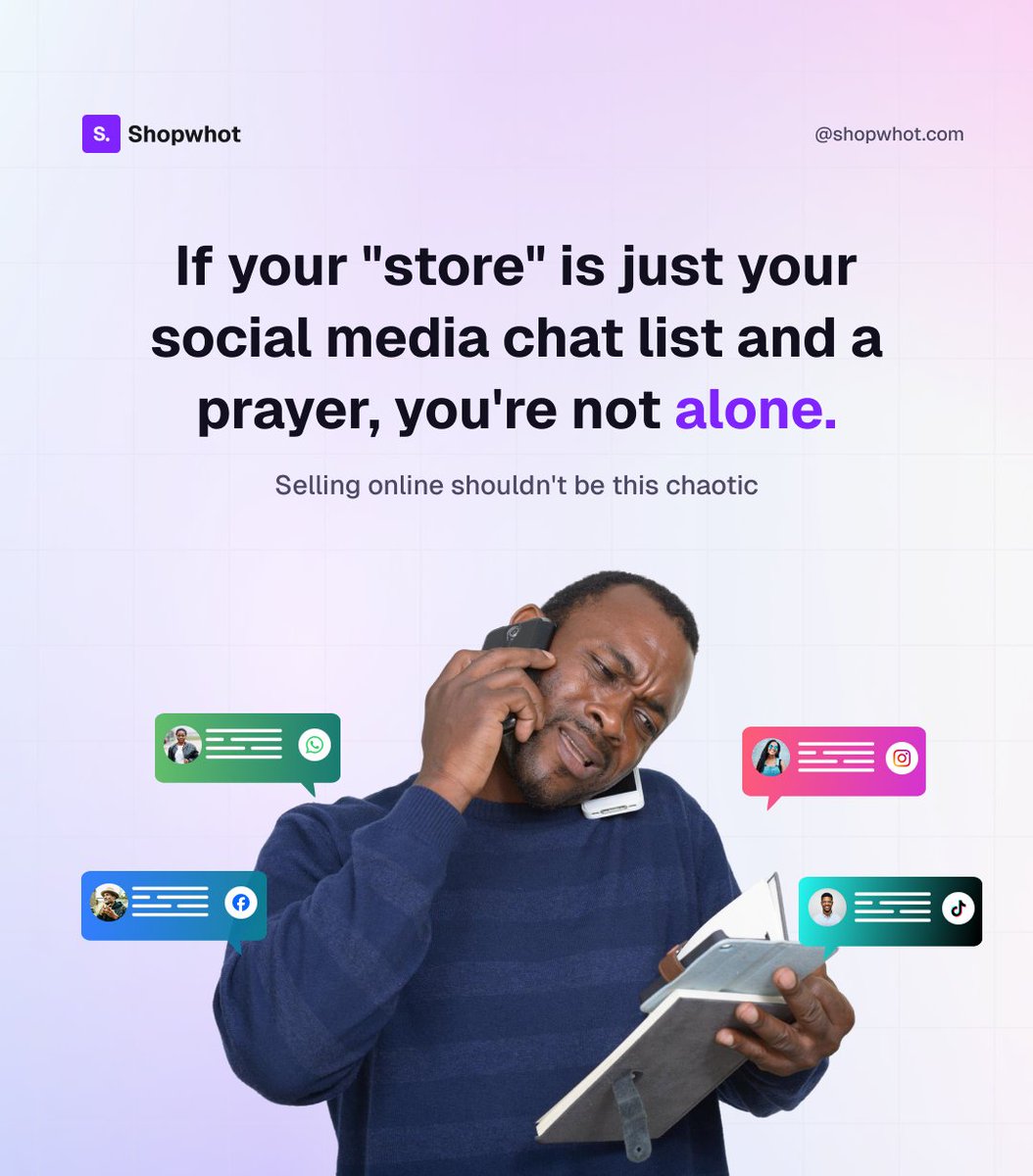 shopwhotlimited's tweet photo. Four apps. Four inboxes. Four different places a customer could slip through the cracks.

That's not a sales strategy - that's a juggling act. And eventually, something drops.

There's a better way to run this.

#Shopwhot #OwnYourStore #OnlineSellers #Business #storefront https://t.co/yjE7YiCitq