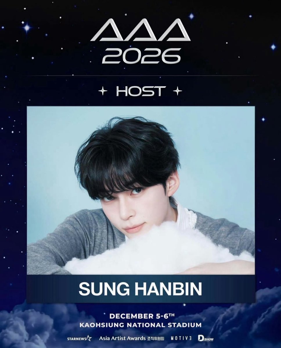SUNGHANBIN_TH's tweet photo. ประกาศไลน์อัพพิธีกรอย่างเป็นทางการสำหรับงาน AAA 2026 
ได้แก่ คุณจางวอนยอง วง IVE, นักแสดงคุณจีชางอุค และคุณซองฮันบิน วง ZEROBASEONE 

โดยงานจัดขึ้นในวันที่  5-6 ธันวาคม 2026 ที่ Kaohsiung  National Stadium ประเทศไต้หวัน

สามารถติดตามการประกาศรายชื่อเพิ่มเติมสำหรับนักแสดง และนักร้อง ในวันที่ 4 สิงหาคม (วันอังคาร)

#SUNGHANBIN #성한빈  #ซองฮันบิน #ZEROBASEONE #제로베이스원