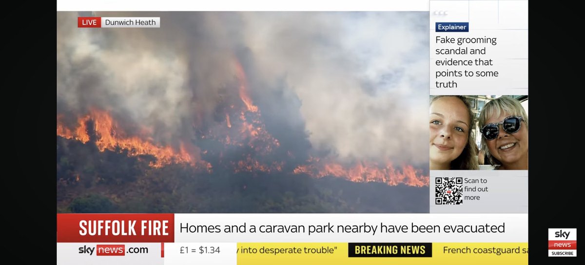 DayFeen1's tweet photo. The Dunwich Heath fire appears to be getting worse.#DunwichFire #DunwichHeath #Suffolk #Wildfire #SuffolkFire https://t.co/RN17nAbbhT