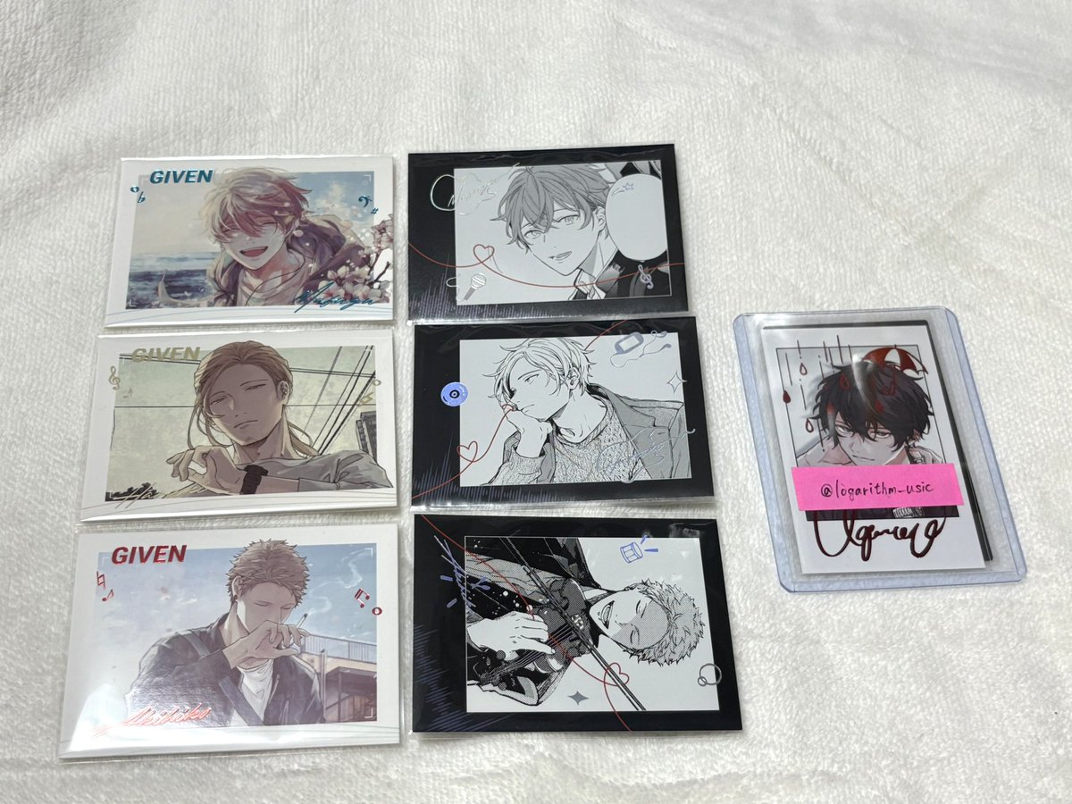 logarithm_usic's tweet photo. 【交換】 ギヴン CODA:NextVerse チェキ風カード 中国 カラー モノクロ

譲▶︎ 真冬 春樹 秋彦

求▶︎ 同種雨月または定価+送料

※交換、譲渡優劣なし
※初回様は固定ポスト必読
⚠️真冬の譲渡はすべてまとめてのみ
⚠️2種まとめての交換、譲渡のみ
⚪️郵送のみ https://t.co/FC1VRwMcRR