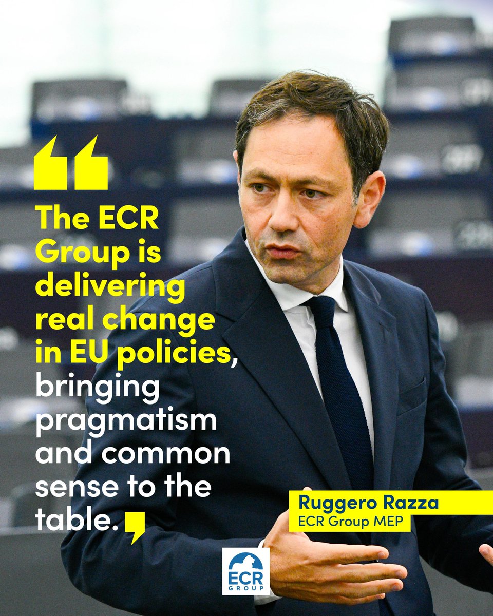ecrgroup's tweet photo. ‼️🦁 | From tech neutrality to aid conditionality and returns, the ECR Group is delivering real change in EU policies.

During the latest plenary vote on the EIB report, guiding EU #investment policies, the European Parliament backed our line. 

EU funds for non-EU partners must now strengthen migration management and return procedures, while energy funding shifts to non-ideological criteria, paving the way for low-carbon energy and nuclear power.

📢 Pragmatism and common sense are finally shaping EU policies on migration, energy and taxpayer funds, highlights MEP @ruggerorazza. 

#RuggeroRazza