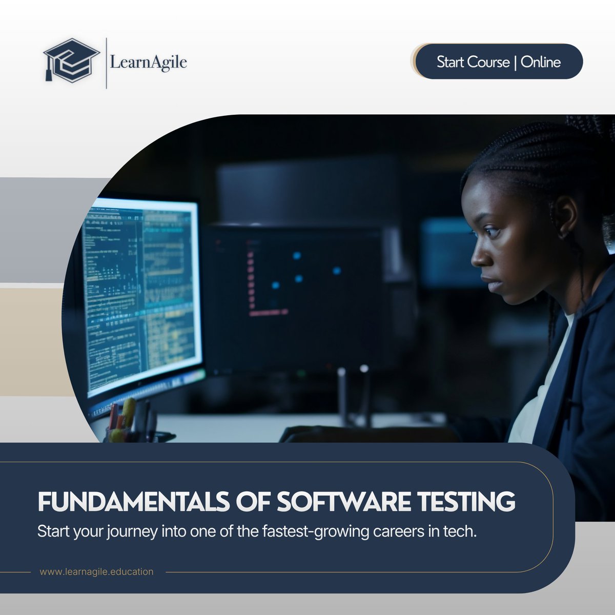 LearnAgile_'s tweet photo. Advance your career in technology with LearnAgile’s Fundamentals of Software Testing  short course 💻.

✅️  100% online.
✅️ Self-paced.

📢 Start course today → https://t.co/e5XfQDKue9

#LearnAgile #ProfessionalDevelopment #TechSkills  #OnlineCourses #careergrowth https://t.co/wzNK6hDWyE