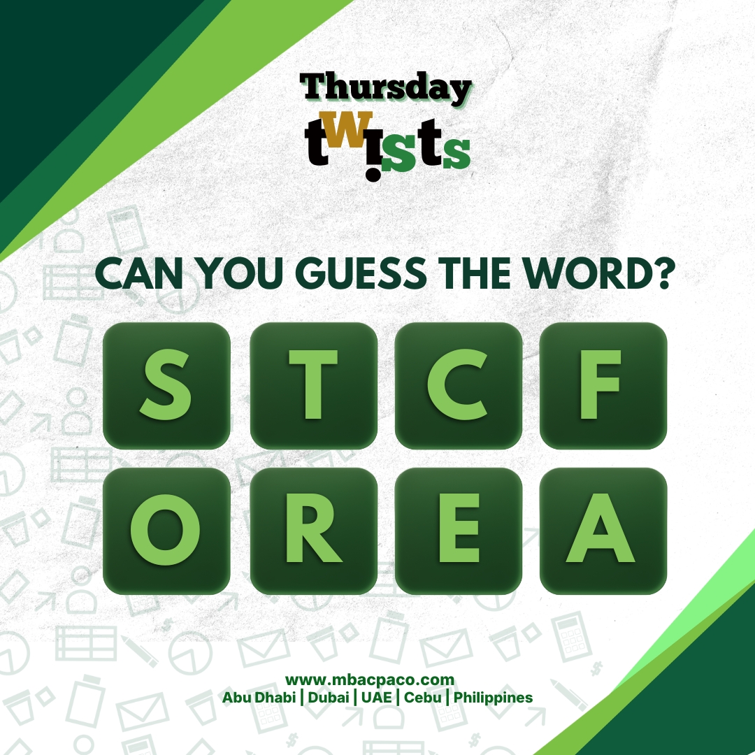 MbandaCPAs's tweet photo. THURSDAY TWISTER is here!
Hint: This accounting and finance term refers to estimating future financial performance, such as revenue, expenses, cash flow, or profit, to help businesses make informed decisions and plan.
#mbacpas #uaebusiness #CorporateTax https://t.co/PHTl5MfvVs