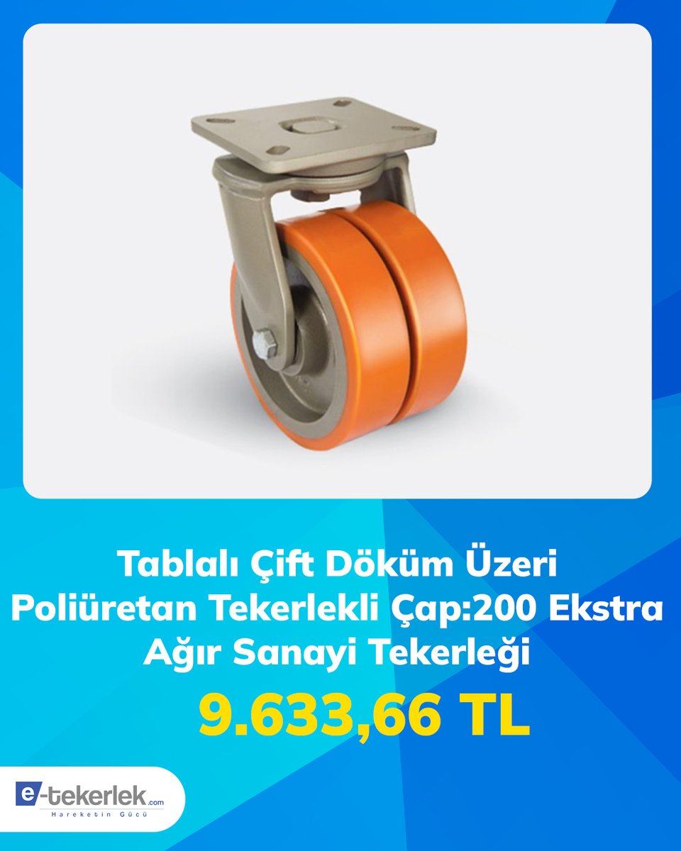 e_tekerlek's tweet photo. Endüstriyel performans, sağlam detaylarla şekillenir.

Oynak tabla bağlantılı poliüretan ekstra ağır sanayi tekerleği güvenilir performans sunar.

Detaylı inceleyin:
https://t.co/kH79saYfQ4

#endüstriyelçözümler #ağırsanayitekerleği #makineekipmanları https://t.co/hvPlD0KFjk