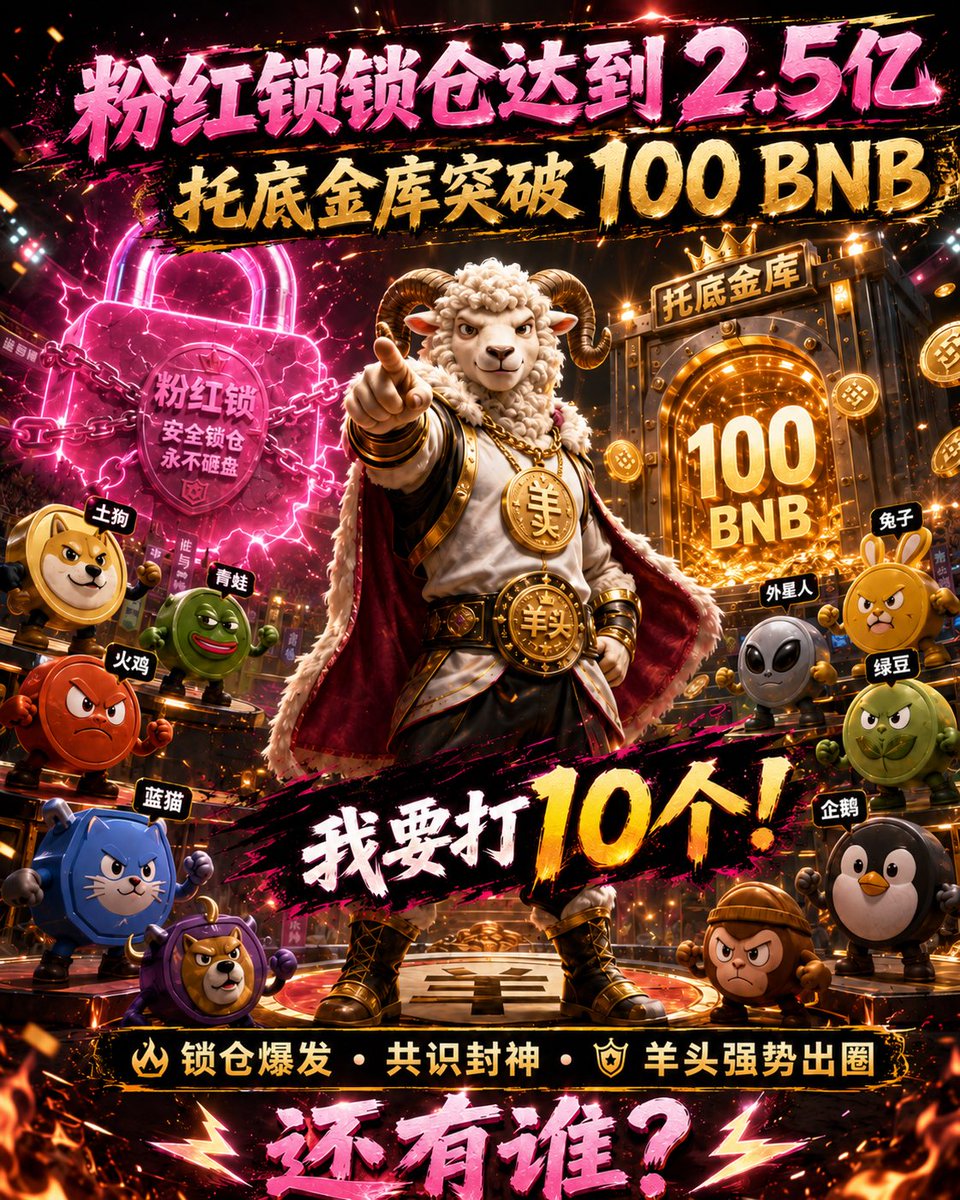 CTOyangtou's tweet photo. 恭喜🎉金库突破100个bnb以上
恭喜🎉黑洞+锁仓已达8亿羊头

筹码结构逐渐完美，托底池逐渐形成强大护城河。

#羊头
#bnb https://t.co/5PxuQcL4sW