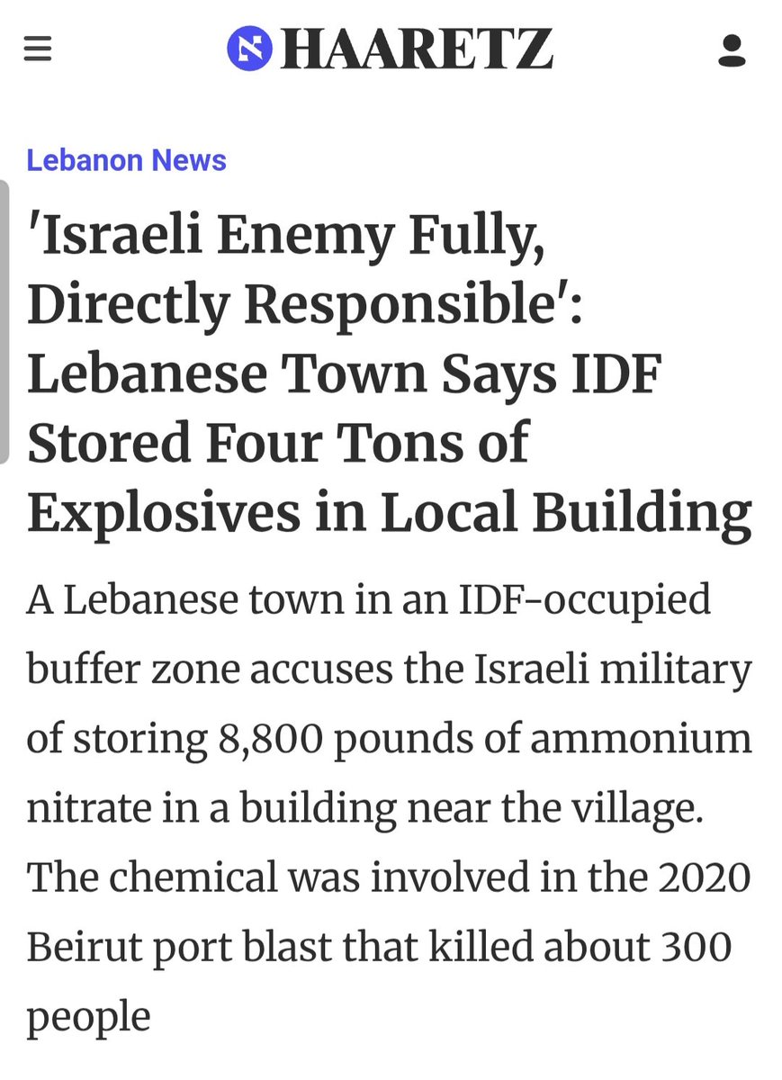 sawaya_nicolas's tweet photo. I recall seeing many accusing Hizb for this.

"The [Houla] municipality released the statement citing reports that UN peacekeepers "had discovered approximately 4,000 kilograms of ammonium nitrate inside an abandoned building near the village, bearing Hebrew markings". https://t.co/k7X4CRaFl5