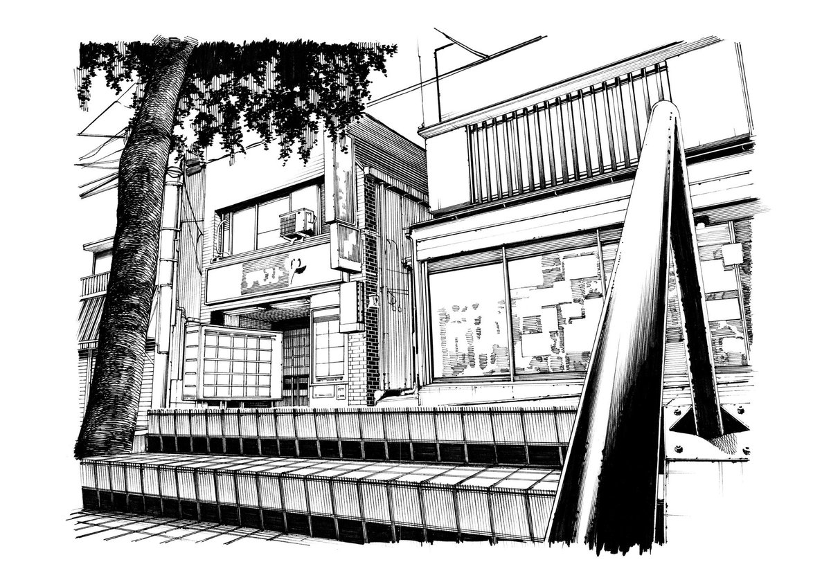 yasuhiro_fkd's tweet photo. 振り返り珠玉の背景シリーズ（再掲）
一時期久我山を舞台にした漫画を構想してました。久我山の駅前近辺は描いてて楽しかったです。
#珠玉の背景シリーズ で過去の作画動画や背景画像が見れますのでよろしくどうぞ🙇 https://t.co/7QqefsMrU0