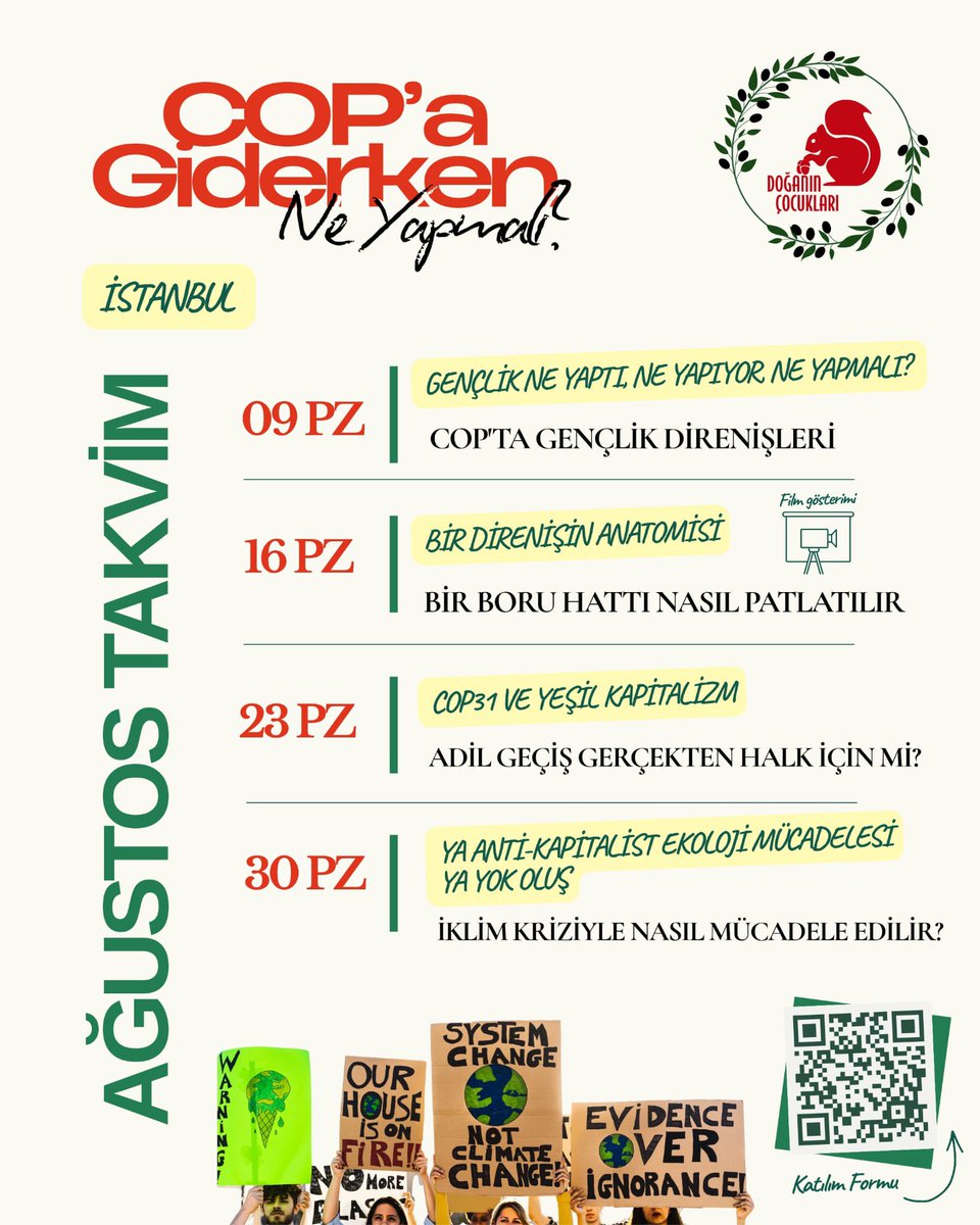 dgnnccklri's tweet photo. "COP'a Giderken Ne Yapmalı" serimiz başlıyor! 🌱

Her hafta pazar günü toplanıyor, krizler çağında gençlik ne yapmalı birlikte tartışıyoruz. 

Kayıt olmak için QR kodu okutabilir ya da biomuzdaki formu doldurabilirsiniz 🌻

📍İstanbul / Mecidiyeköy https://t.co/6vfIX73L6w
