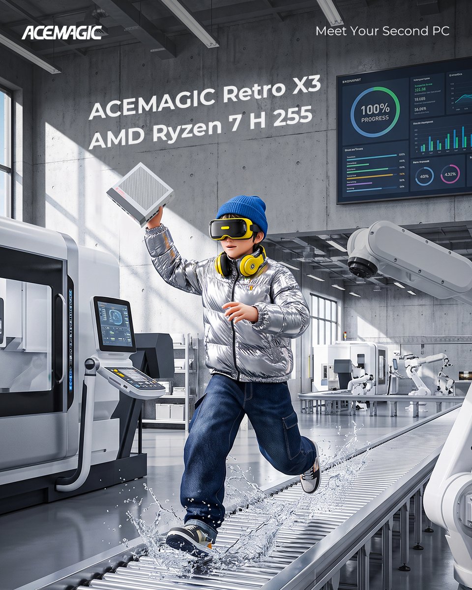 Acemagic_'s tweet photo. Small box, big performance 🏭
ACEMAGIC Retro X3 | Ryzen 7 H 255
Tiny enough to hold one-handed, built for smart workspaces, edge setups and weekend tech exploration.
#Acemagic #MiniPC #TechFriday #SmartFactory #Ryzen https://t.co/dKp1PCosiH