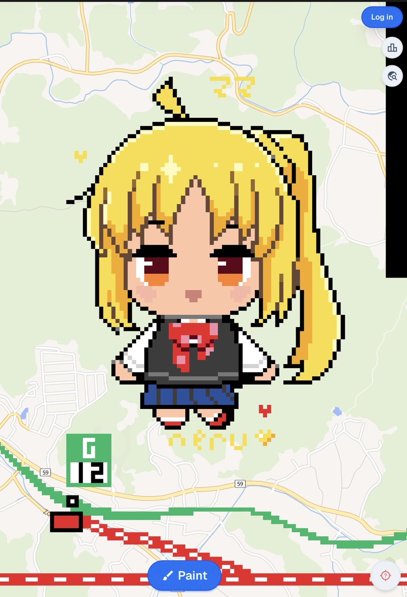 wisteriafragran's tweet photo. 昨年位にWplaceで作成したアクスタのドット絵虹夏ちゃんを久しぶりに見てみたら、どなたかママって描いてくれてましたw https://t.co/bKJBp5aum6
