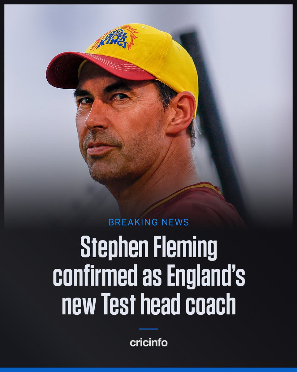 dhivsimbu's tweet photo. Stephen Fleming takes charge as England's new Test head coach. A calm tactician with a proven record now begins a fresh chapter in English cricket. It will be interesting to see how he shapes the team's future. 🏏 #EnglandCricket #Tests #StephenFleming https://t.co/0oQL9sYeuc