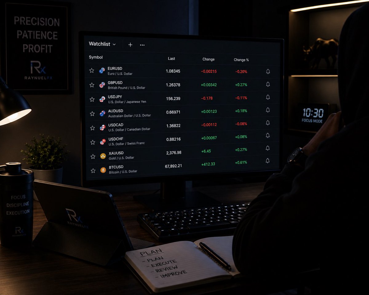 Raynuelfx's tweet photo. 📊 Today’s Watchlist

I’ve got a few pairs on my watchlist this session.

Now it’s all about patience and waiting for price to confirm my edge.

I’ll be sharing any high-probability setups that develop.

Precision. Patience. Profit. 🎯

#Forex  #Trading #PrecisionTrader https://t.co/glJoqol8Qh