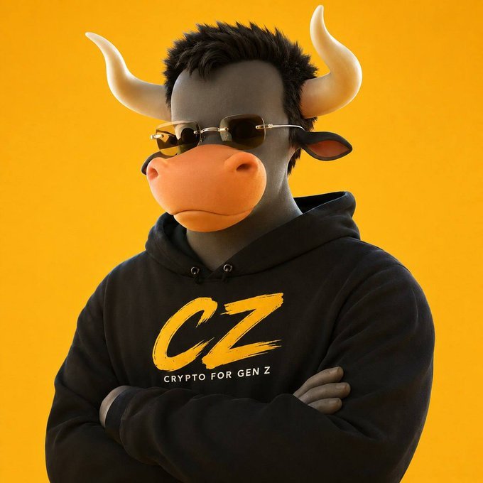niu_crypto's tweet photo. @cz_binance @GiggleAcademy 因为你是一个公牛 https://t.co/k44rO2juaW