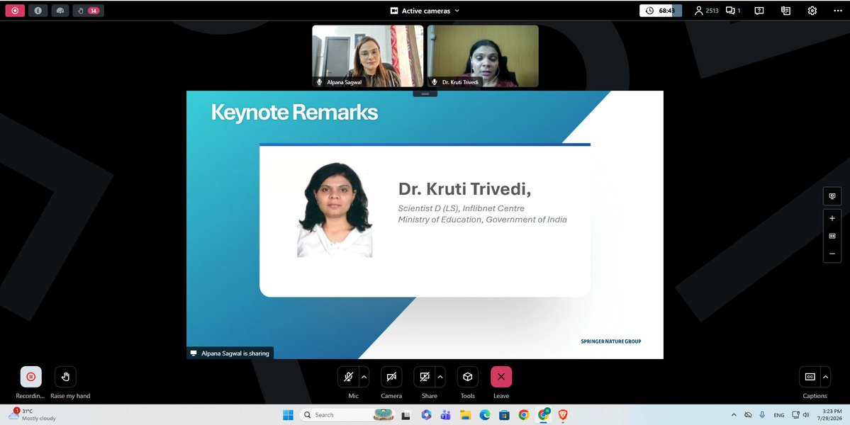 INFLIBNET's tweet photo. An ONOS Webinar was organised on July 29, 2026, on "ONOS &amp; Springer Nature: Open Access Publishing and APC Funding – A Practical Guide for Authors". The programme witnessed an excellent response, with 8,315 online participants. https://t.co/PGn8u3lFRJ