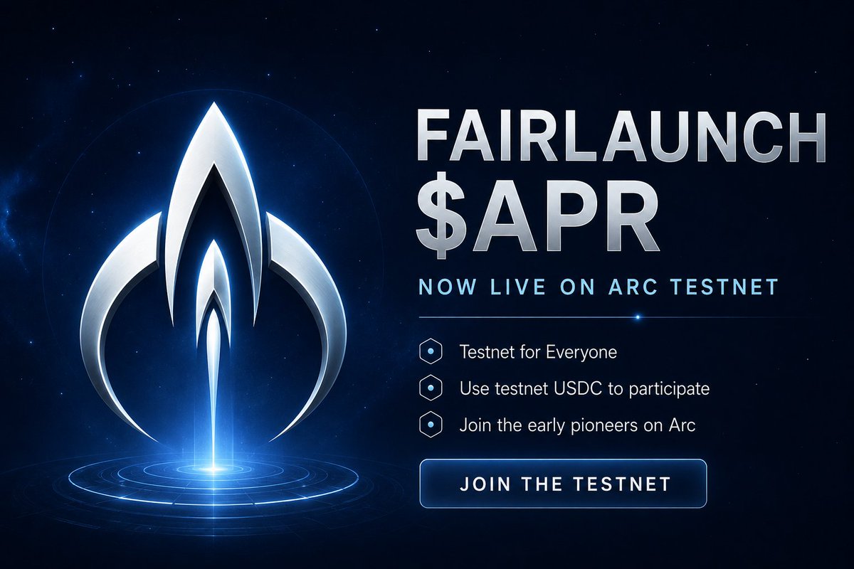 Arclpdotfun's tweet photo. Fairlaunch Overflow testing is now live on Arc Testnet. 

Join us and become one of the early pioneers building on @arc. 

Use testnet USDC to participate: https://t.co/fxUSEBFjnW

Faucet USDC testnet: https://t.co/WLl3HRRKJz https://t.co/AJY25lbHSS