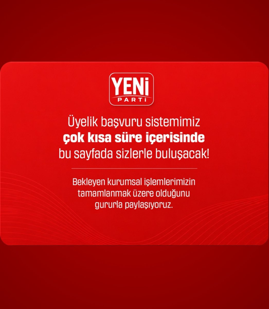 cetinisk1's tweet photo. Yeni Parti'nin üyelik ile ilgili olan kısmıda yavaştan açılmaya başlandı en kısa sürede tamamen üyelik işlemleri için bu sayfada buluşacağız. 
https://t.co/TroMsf6g0A https://t.co/GNMqqNez8t