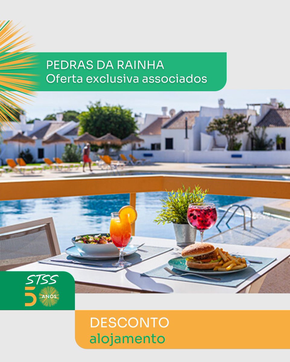 STSS_pt's tweet photo. Condições exclusivas para os nossos associados nas tarifas de alojamento através do protocolo celebrado com o empreendimento turístico Pedras da Rainha, localizado em Cabanas – Tavira.

📷 Para saber mais consulte: https://t.co/7DZaeh2klC

#BenefíciosAssociados https://t.co/dCrITJVLsM