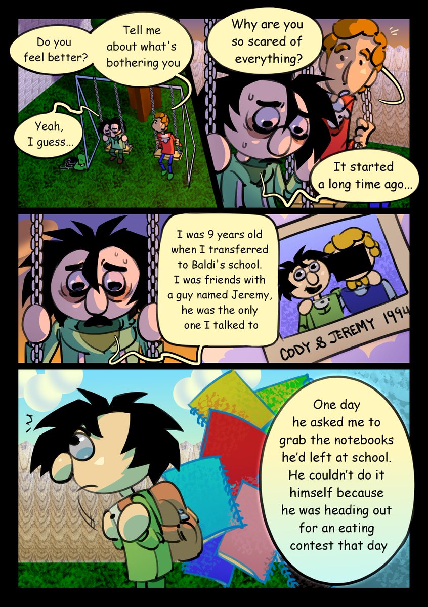 _LSD9was9here's tweet photo. #BaldisBasics
Basics In Losing Sanity
"The past that pulls you down"

Part 1 (1/15) https://t.co/ne1Q7dAGfO