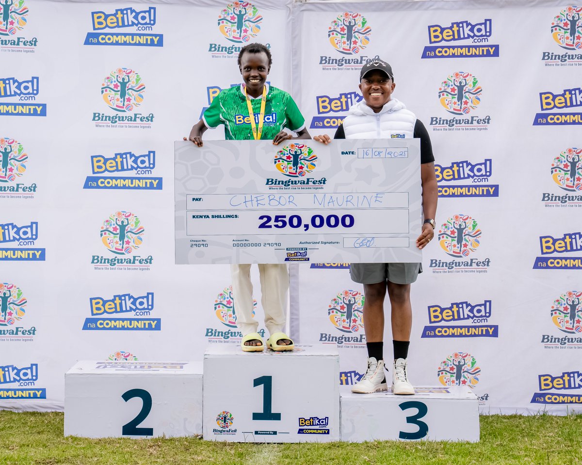 BingwaFest's tweet photo. Others 🏃🏼‍♂️💨run the track and then kuna Maurine Chebet, who 👑owns it!

During the #BetikaNaCommunity #BingwaFestSn2 Rift Valley Edition aliamua No.1 ni yake and swept 💵KES 550,000.

300K ➕ 250K for the for 10,000 and 5,000 races respectively.

🫡 to you, we still remember you! https://t.co/9JDbdfrKZM