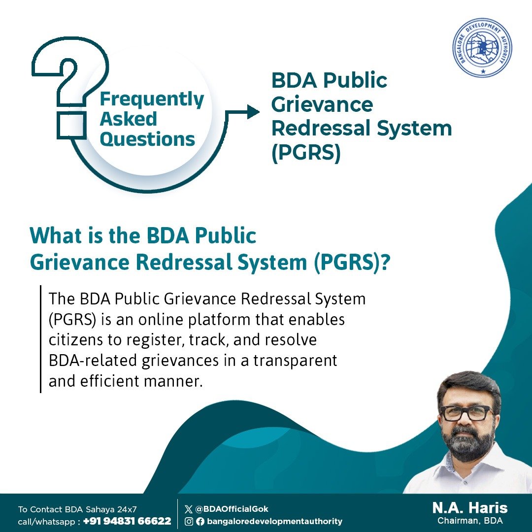 BDAOfficialGok's tweet photo. Curious about BDA Sahaya (PGRS)?

Explore the FAQs to learn more about BDA's Grievance Redressal System. 

For any queries, Call BDA Sahaya 24x7: 94831 66622

@mlanaharis @Captain_Mani72

#BDA #PGRS #FAQs #KnowYourBDA #BDASahaya https://t.co/QMx4FmSQGP