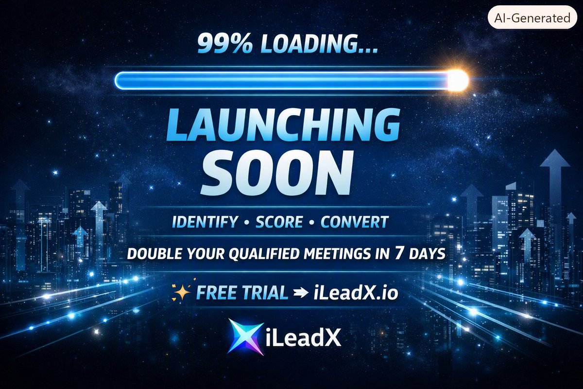 ileadxofficial's tweet photo. 🚀 Prospecting redefined. @ileadxofficial  uses AI to identify, score, and convert your hottest leads, so you spend less time chasing and more time closing.
Double your qualified meetings in 7 days. 
✨ Free Trial → https://t.co/87Cie4BHNb

#iLeadX #AILeadScoring #SalesTech https://t.co/hybgie4DMV