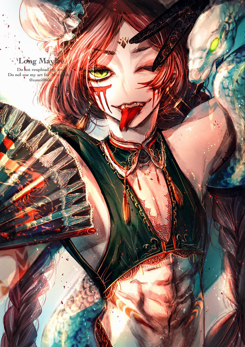 conti0666's tweet photo. 人外水着 【羊と龍】 https://t.co/s6kGB7f5Qz