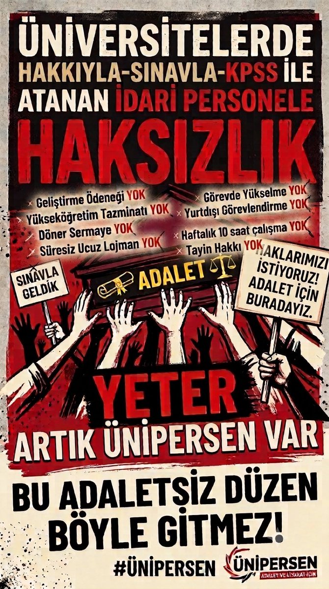UnipersenBilgi's tweet photo. Ülkemizin bütçesi, gelirleri en iyi kurumlarından birisi üniversiteler
Ama adeta idari personele bir damla su yok!
Varlık içerisinde,yokluk yaşatıyorlar.
Şimdi izin verseler 
Herkes başka kurumlara kaçacak
idari personel gelirlerden yararlandırılsın
Üvey evlat değiliz! @erolozvar https://t.co/N6BTRqYcEN