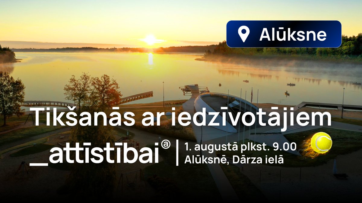 attistibai's tweet photo. Nāc iepazīties ar “Latvijas attīstībai” komandu Alūksnes pilsētas svētkos, uzzini piedāvājumu, vienlaikus arī pastāsti mums, ko gribētu mainīt!
Šī būs īsta iespēja:
🎾 uzzināt, ko mēs piedāvājam Alūksnes novadam un visai Latvijai
🎾 uzdot jautājumus
🎾 un pats galvenais – padalīties ar saviem ierosinājumiem, problēmām un idejām
Tikai atklāta un enerģiska saruna par darba vietām, veselības aprūpi, ceļiem, izglītību u.tml.
Tiekamies Alūksnē, Dārza ielā! 🙂
