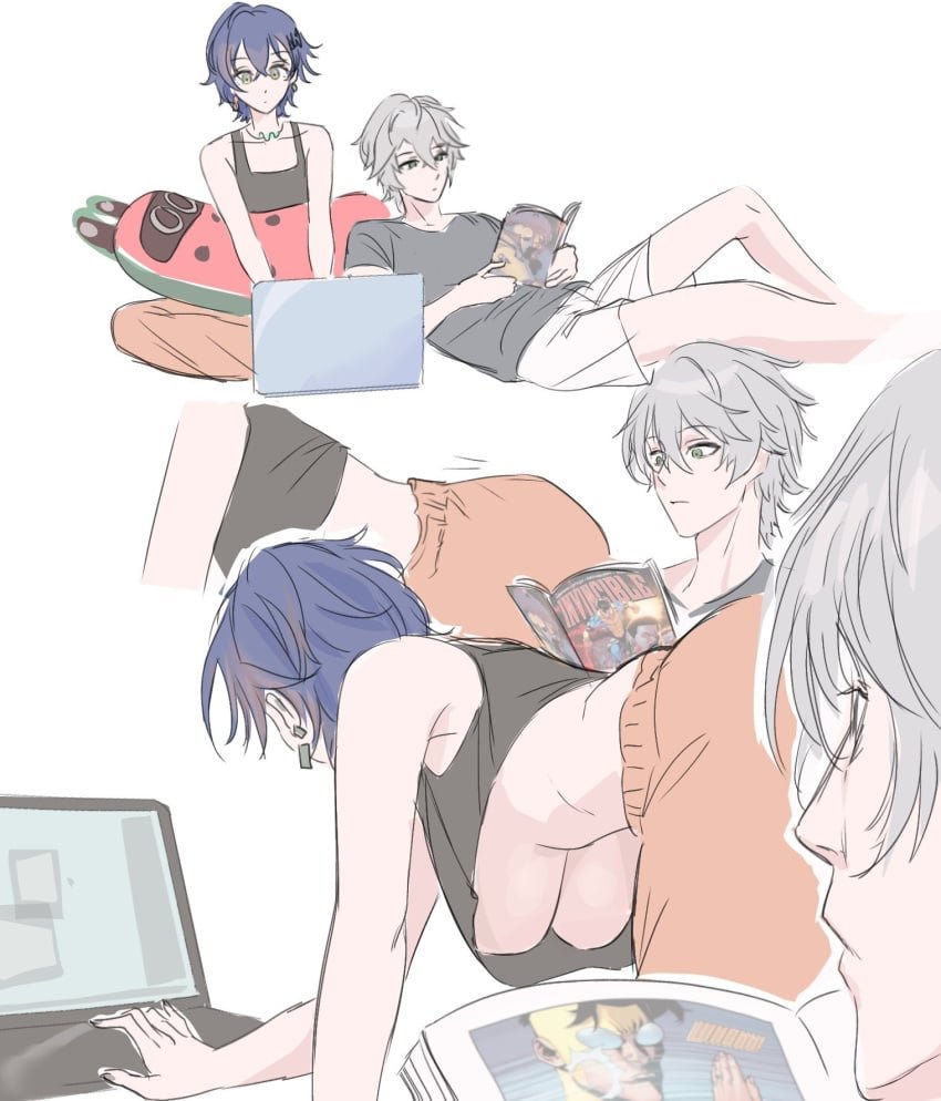 brattyproxy's tweet photo. Apparently the small shirts she usually wears in the house are "distracting". But they're so comfy, maybe don't be a weirdo and stop staring at her chest? Seems like an easy solution to Belle. https://t.co/kf4I5tysKQ