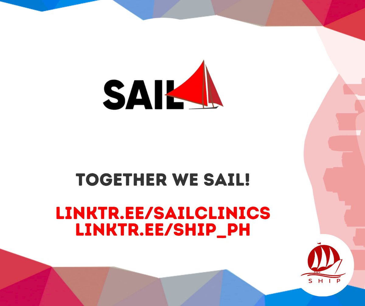 SailClinics's tweet photo. The SAIL Clinics save and improve lives, with the management of @SHIP_PH, by providing compassionate, high-quality, and affordable HIV services.  

Know more about the SAIL Clinics on https://t.co/FE8O0InXLO and SHIP on https://t.co/DIyIGFAB99 and https://t.co/zVAT79CYre! ⛵️🚢 https://t.co/Tj6Z9pv8ez