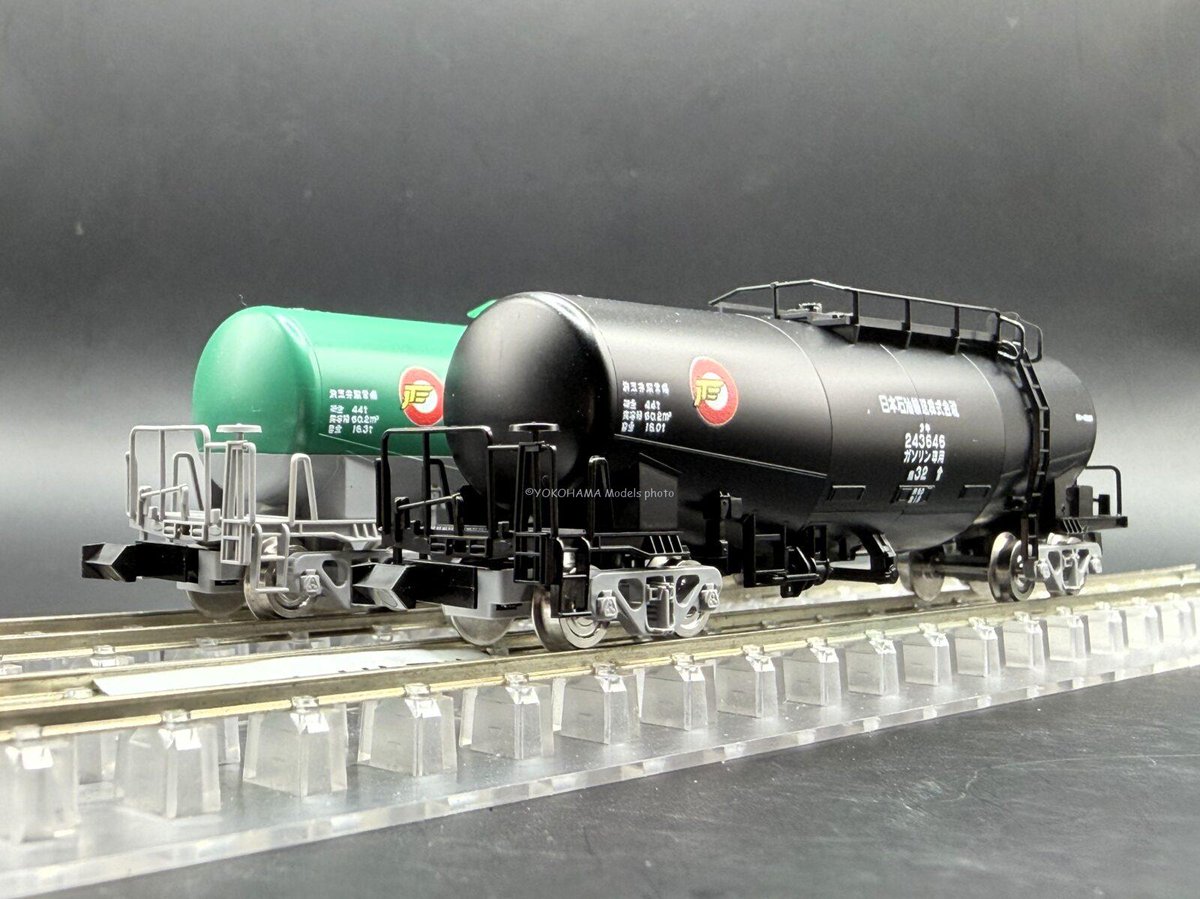 ngauge_jp's tweet photo. 【TOMIX】 
98814 タキ1000·43000形(日本石油輸送)セット
8770 タキ243000形(日本オイルターミナル·青)
8771 タキ243000形(日本石油輸送·緑)

ボディーの塗装、車番などはこのような感じです。
ご参考までに https://t.co/et9weNpx3Q