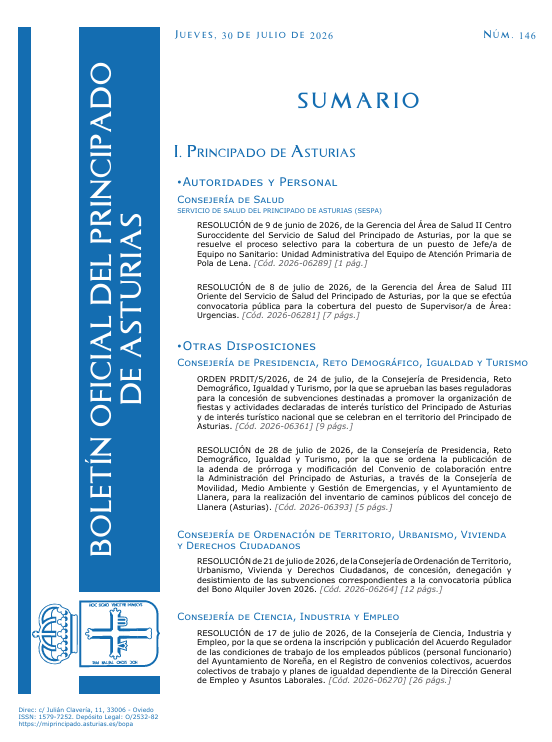 BOPAstur's tweet photo. #sumarioBOPA número 146, 30/07/2026  https://t.co/3ha5Ua1p9T #BOPA #Asturias https://t.co/9UaHag5vLu