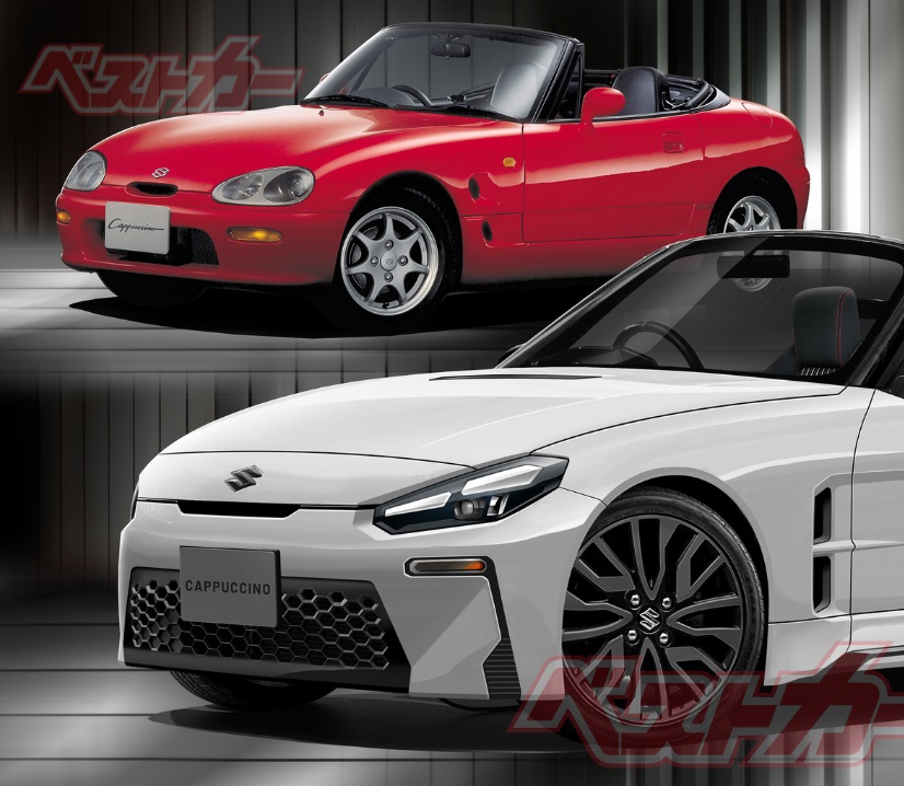 bestcarmagazine's tweet photo. 次期型カプチーノの復活計画が急浮上!!  FRプラットフォームは次期型コペンのものを共有。ダイハツとスズキがタッグを組む「計画」はこちらの動画で公開中>>>
#次期型コペン #次期型カプチーノ #ベストカー https://t.co/wl0Edr206E