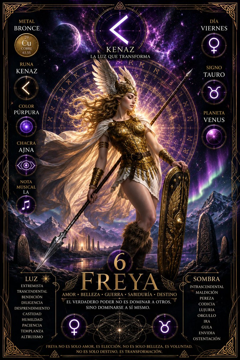 WinderGarzon's tweet photo. ✨ Arcano 6 – Freya: 

Las emociones pueden ser el puente hacia tu liberación... o la cadena que te mantiene atado.

 #Arcano6 #Freya #Tarot #TarotTerapéutico #Runas #Runosofía #Kenaz #Venus #Tauro  #Autoconocimiento #Espiritualidad #Gnosis

https://t.co/zfpTAFB2FB https://t.co/ygO14oWbvi