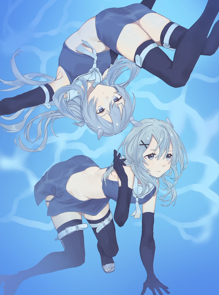 nLMtpKzC's tweet photo. 潜高型姉妹🌊
#艦これ https://t.co/fIqvJTsniY