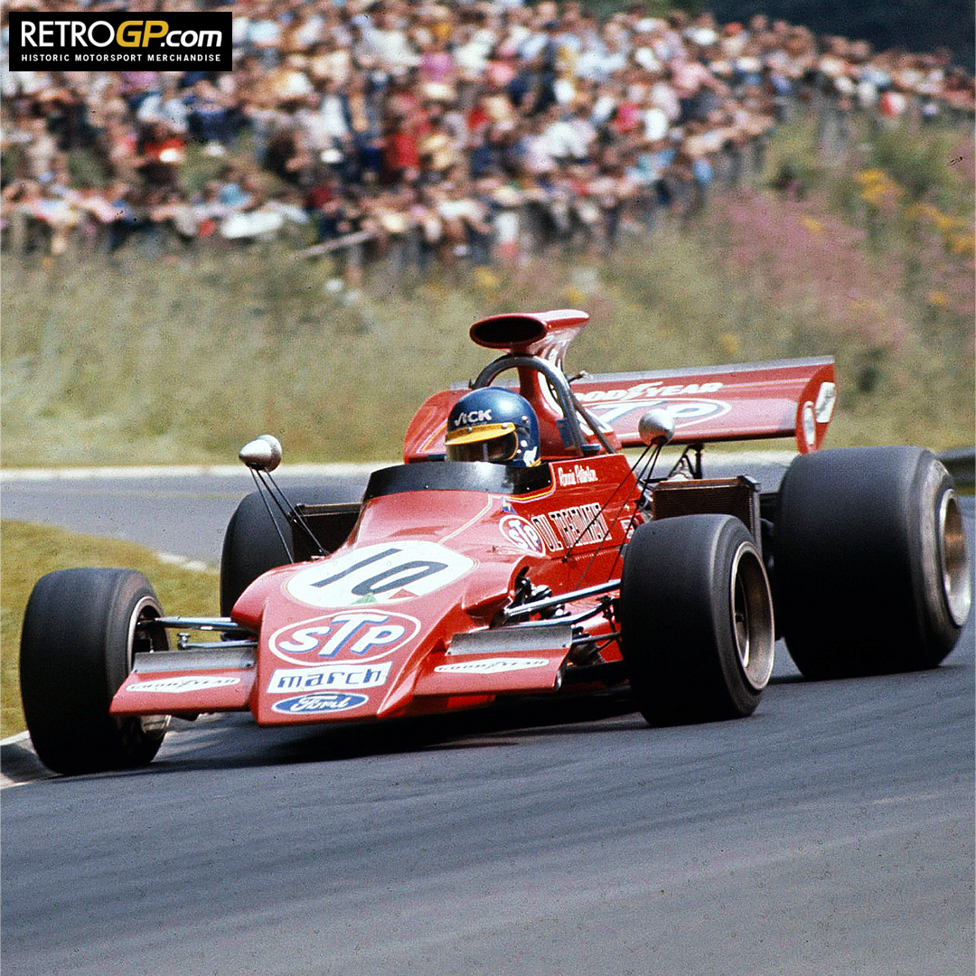 RetroGP_Store's tweet photo. Ronnie Peterson in the March 721G completed his 14 laps of the 14.18 mile Nurburgring circuit in 3rd place, a full minute behind race winner Jacky Ickx. German GP #OTD 1972
https://t.co/UtUBXA5HEp
#RonniePeterson #Superswede #MarchF1 #F1Gifts #RetroGP https://t.co/lbfJ1jKGOt