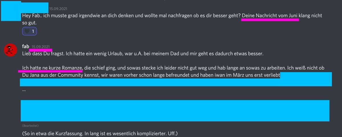 MissingBergNo's tweet photo. Kleiner Anhang noch: 🧵

Hier sagt er nur sie hätten sich ineinander verliebt vor ihrem 18 Geburtstag, jedoch gab es Mündlich oft die Bestätigung, dass es eine Beziehung war und nicht nur "verliebt sein", auch jemand anderem gegenüber nannte er es eine "Romanze"*¹ und laut ihm https://t.co/40NlCWYh9i