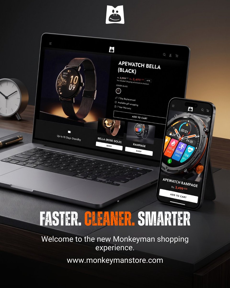 monkeymanstore's tweet photo. You asked, we rebuilt! Our brand new website is live- faster, smoother &amp; built for your experience. Explore latest smartwatches, easy checkout, tracking &amp; exclusive deals all in one place today.

Visit:https://t.co/6lRhgng39H

#NewWebsiteLive #MonkeymanStore #YouAskedWeRebuilt https://t.co/Ki9eBo6loX