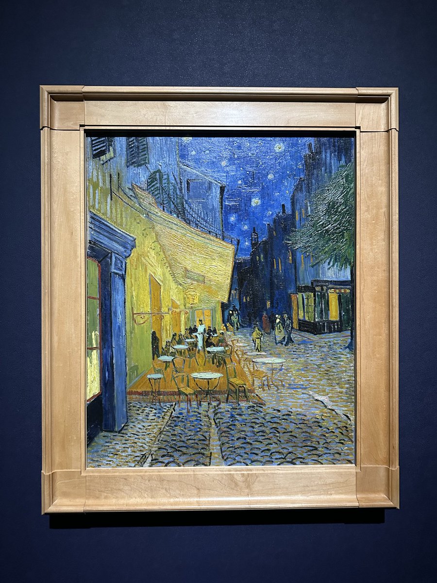 bepiogel's tweet photo. 大ゴッホ展無事行けたけど自画像もあって生で見れて感動した！写真は夜のカフェテラスのみ🆗
弾丸ちいかわパークも決めれて幸せ🫶 https://t.co/4XHZZBloxH