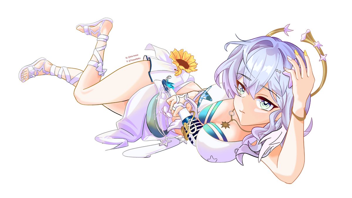 TeaseNeko's tweet photo. Made a new drawing #HonkaiStarRail #Robin #RobinSummeretto #fanart https://t.co/G4nzasrrc8