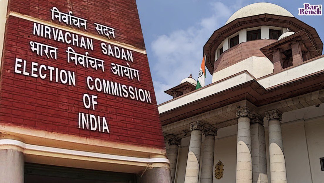 barandbench's tweet photo. BREAKING | Supreme Court reserves verdict on whether petitions challenging the 2023 law that replaced the Chief Justice of India with a Cabinet Minister on the selection panel for appointing the Chief Election Commissioner and Election Commissioners should be referred to a larger bench.