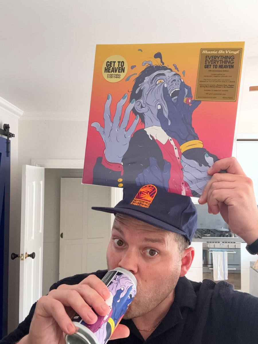 E_E_'s tweet photo. The final pressing of the 10th anniversary edition of Get To Heaven features the original album on 1LP black 180gsm vinyl, for the first time since its release. And, for another heatwave, why not enjoy a limited edition GTH lager, or six - 

https://t.co/p23Vw68JKB https://t.co/UNaNM51KYq