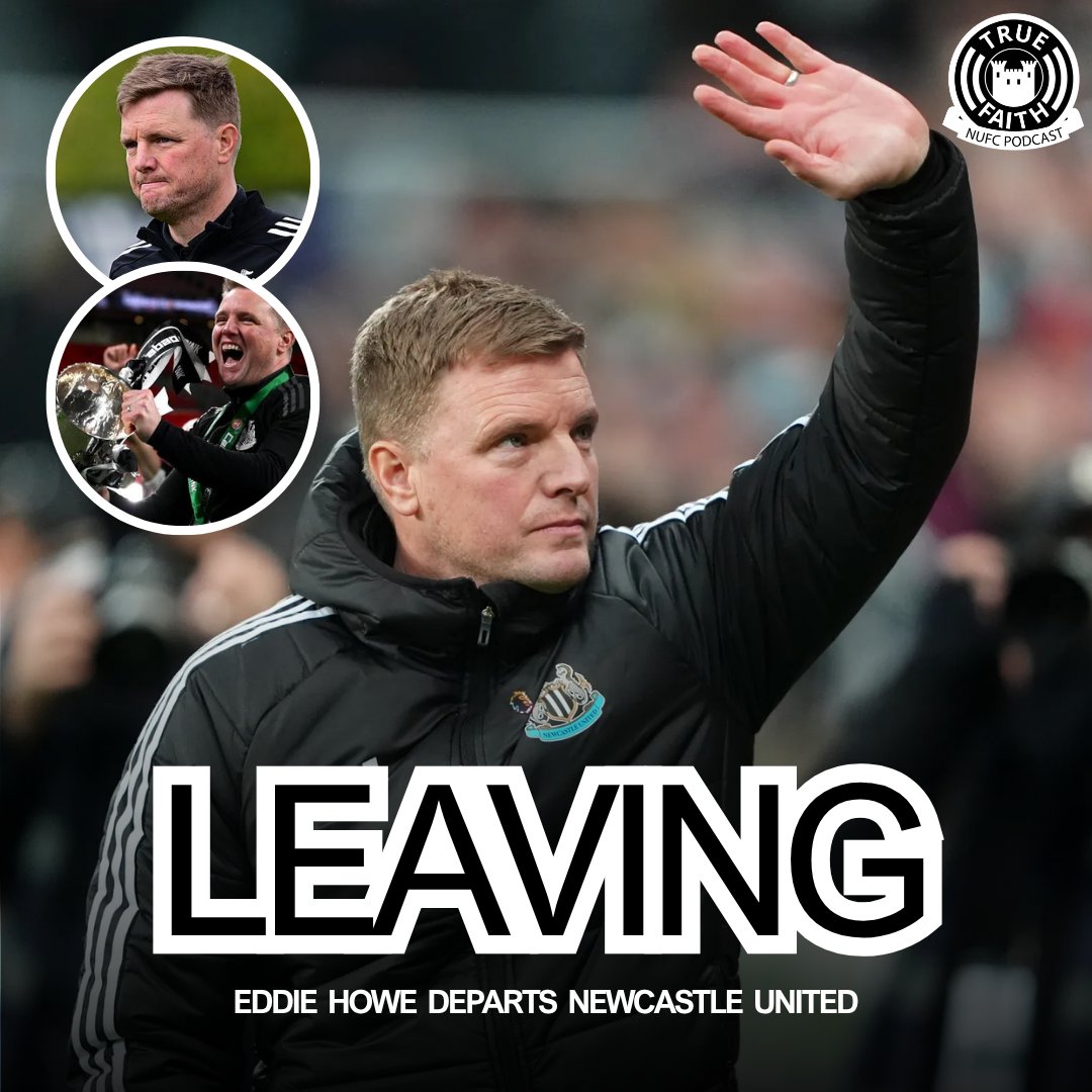 tfNUFC's tweet photo. Eddie Howe will depart Newcastle United after five seasons at the club, with reports suggesting he intends to take a break from football ⏳

Thoughts on this decision and on his time as Newcastle United manager?

#NUFC https://t.co/EGl1xaURdD